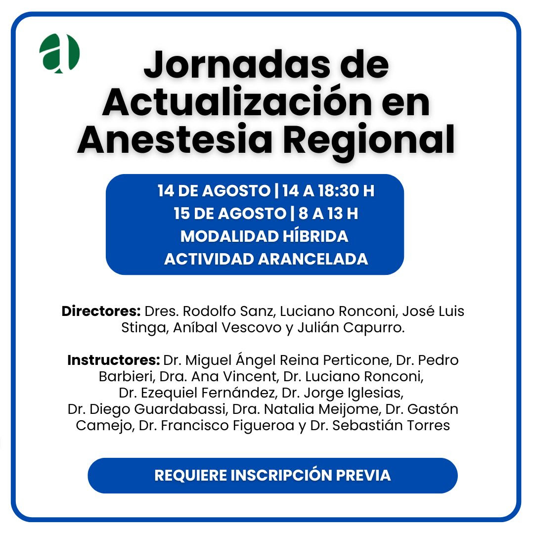 Jornadas de Actualización en Anestesia Regional